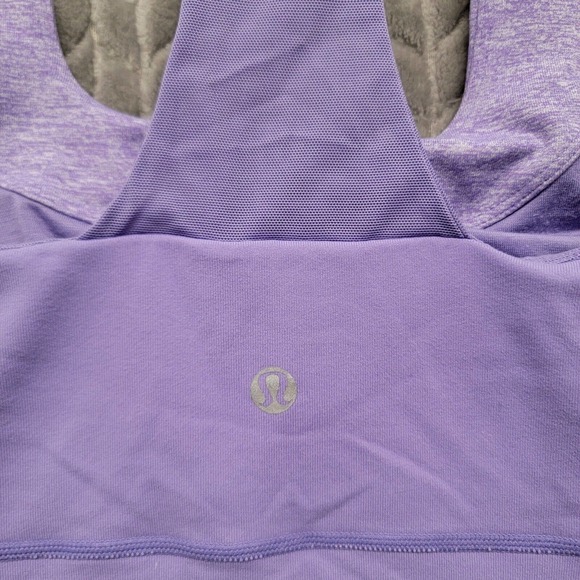 Lululemon Womens 10 Athletic Tank Top Purple Stretch Built In Bra Athletic Fit - Picture 6 of 8